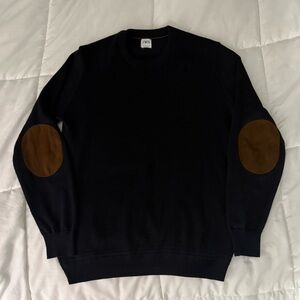 Zara Black Sweater with Brown Elbow Patches